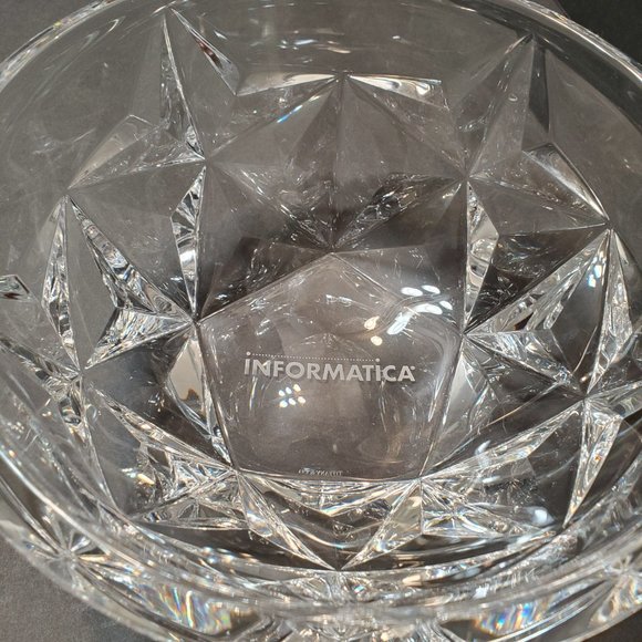Vintage Tiffany Glass Bowl, Star Design, Cut Lead Crystal 8" Signed, Informatica - Picture 5 of 10